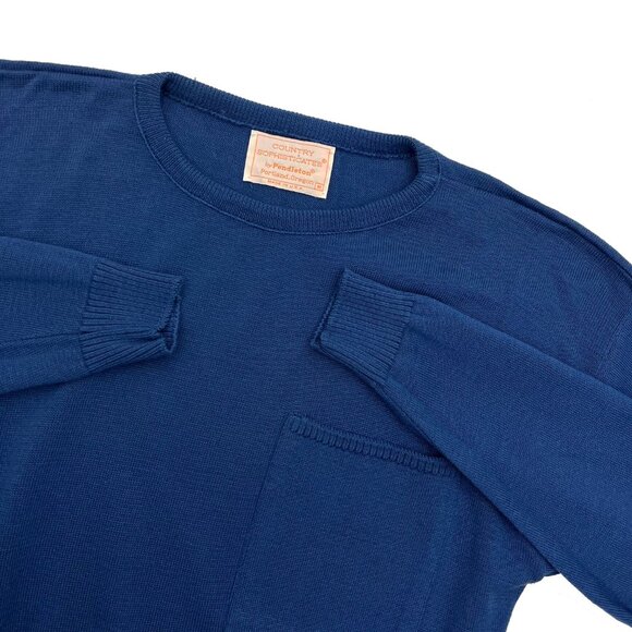 Pendleton Country Sophisticates Cotton Blue Lightweight Sweater Womens M - Picture 2 of 5
